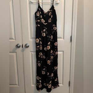 Floral Black Jumpsuit